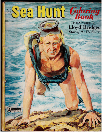 Sea Hunt Coloring Book Vtg Lloyd Bridges TV Saalfield Artcraft 1960 95% Unused