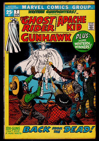 WESTERN GUNFIGHTERS #7 1972 GHOST RIDER! APACHE KID! GUNHAWK! BRONZE AGE