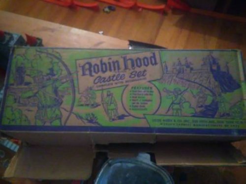VINTAGE MARX ROBIN HOOD 4719 CASTLE PLAYSET WITH BOX AND FIGURE SET