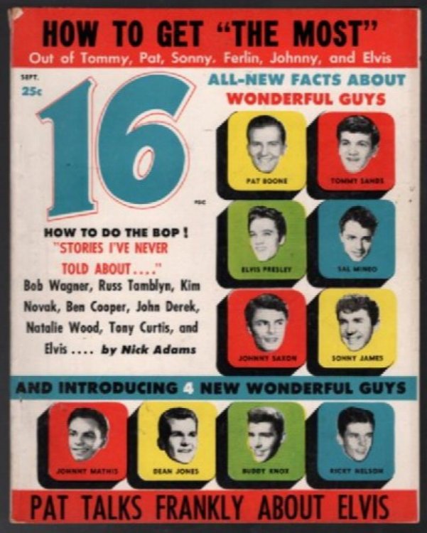 16 MAGAZINE ISSUE #3 - SEPTEMBER 1957 - ELVIS, KNOX, JAMES, NICK ADAMS, NELSON