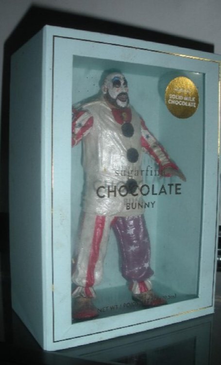 Rob Zombie's insane Clown in a chocalate box